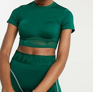 Adidas x Ivy Park Green mesh corset crop top